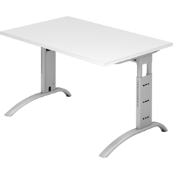 Hammerbacher Schreibtisch 120x80cm höhenverstellbar bis 85cm Weiß Image