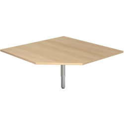 Hammerbacher Verkettungsplatte trapezform 120x120cm mit Fuß eckig Eiche/Silber Image
