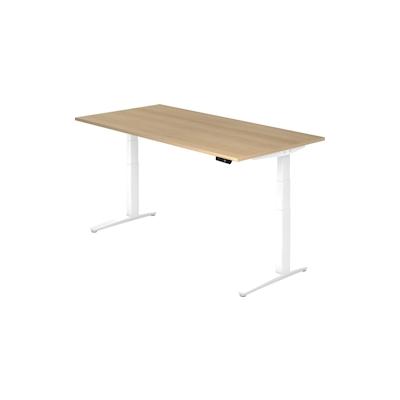 Hammerbacher Sitz-Steh-Schreibtisch elektrisch 200x100cm Eiche/Weiß