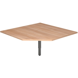 Hammerbacher Verkettungsplatte trapezform 120x120cm mit Fuß eckig Nussbaum/Graphit Image