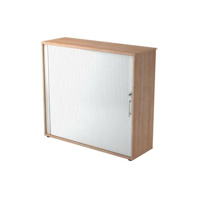 Hammerbacher Rollladenschrank 3OH BxTxH 120x40x110cm Griff RE Nussbaum/Silber Image