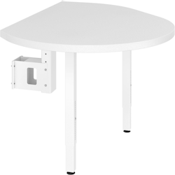 Hammerbacher Anbautisch mit Fuß 91,5x121cm Weiß/Weiß Image