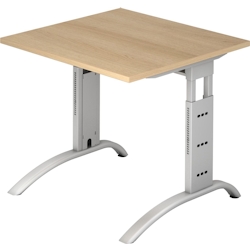 Hammerbacher Schreibtisch 80x80cm höhenverstellbar bis 85cm Eiche Image