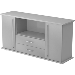 Hammerbacher Sideboard SB 2OH 2 Schübe BxTxH 166,1x44,8x84cm Griff RE Grau/Silber Image