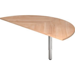 Hammerbacher Anbautisch 160x80cm 2xViertelkreis/Fuß eckig Nussbaum/Silber Image