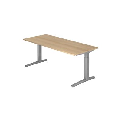 Hammerbacher Schreibtisch C-Fuß 180x80cm Eiche/Silber Image