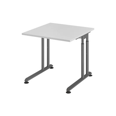 Hammerbacher Schreibtisch C-Fuß 80x80cm Grau/Graphit Image