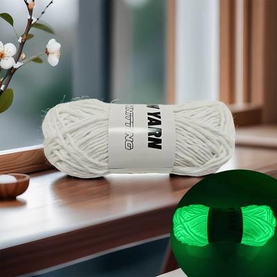 TEMU Glowing Yarn For Crafting - 100% Polyester, Options, Fiber For Diy Projects, Sweaters, Hats, And Decorations - Nighttime Knitting, Creative Gifts, And Seasonal Events Image