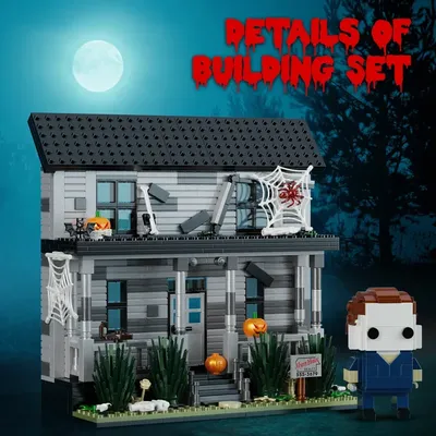 586PCS MOC Michael Myers Haus Baustein Set Street View Architektur Modell Ziegel Montieren Spielzeug Image