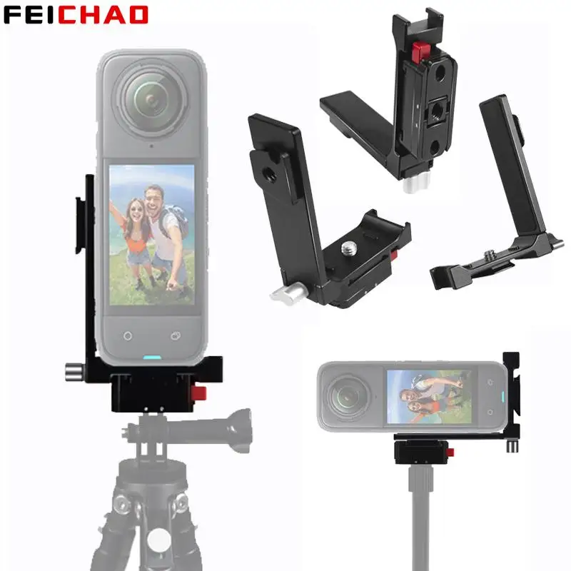 X4 Abnehmbare Quick Release L Halterung Kalten Schuh Mount Adapter für Insta360 X3 X2 Action Kamera Vertikale Horizontale Stativ Halter Image