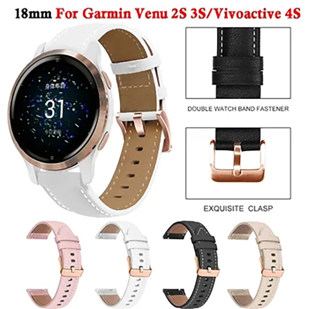 18 20mm pu Leder armband für Garmin venu 2 plus/sq2/vivo active 3 3s 4s Vorläufer 245 645 158 55 Smart Armband Armband Image