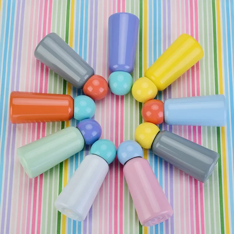 500 ml doppelwandige isolierte Edelstahl-Thermosflasche, Vakuumbecher, Warm- und Kaltwasserflasche, Becherbecher mit Kugelkappe Image