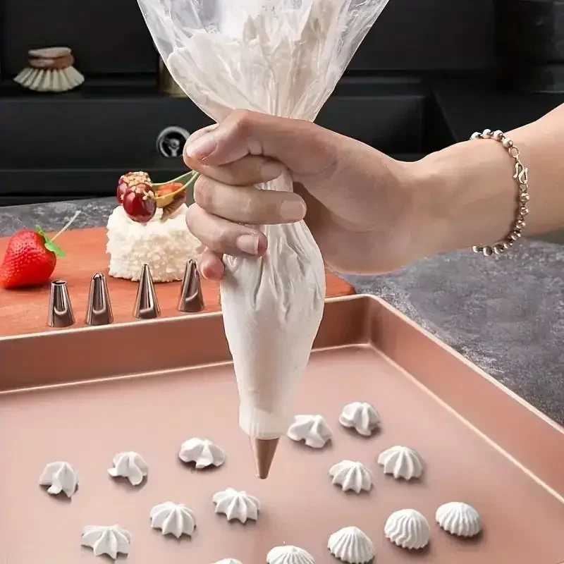 Einweg-Porratsbeutel für Zuckerguss, Kuchen und Sahne, Spritzbeutel, zum Backen, Quetschblumenbeutel, zum Dekorieren von Spritzbeuteln, Backwerkzeuge Image