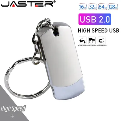 JASTER Metall USB 2.0 USB-Stick 128 GB 64 GB Rotation Pen Drive 32 GB 16 GB 8 GB Pendrive USB-Speicherstick mit Schlüsselanhänger 4 GB Image