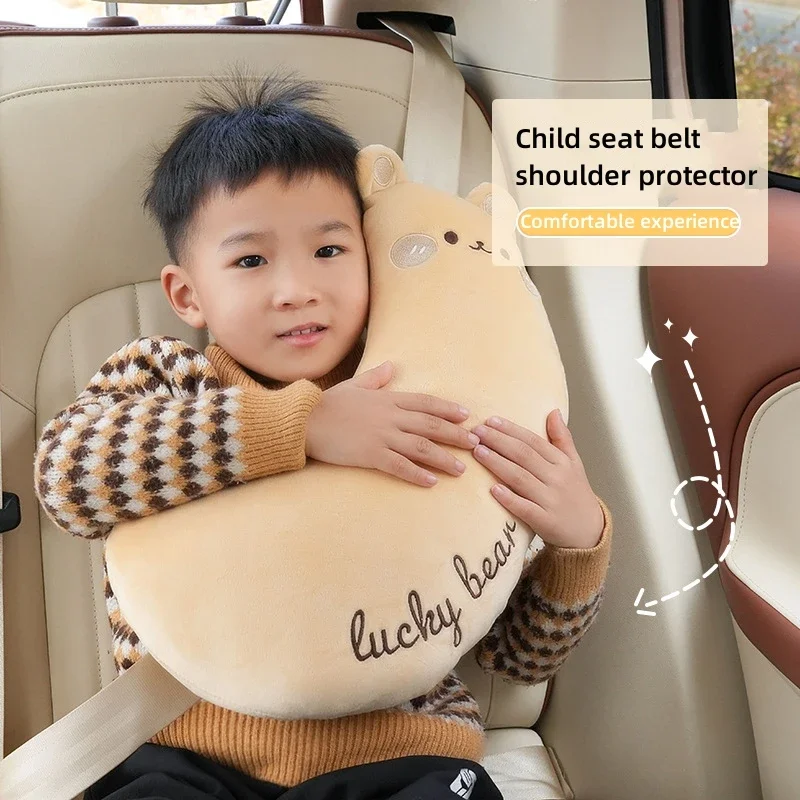 Auto Sicherheit Gürtel Abdeckung Baby Sitz Gürtel Schutz Hals Kissen Schlafen Kopf Unterstützung Einhorn Nette Kissen Gürtel Für Kinder Mädchen Junge Image
