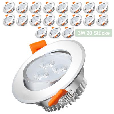 20X 3W Kaltweiß led Einbaustrahler Deckenstrahler Einbauleuchten Decke led Deckenspots Spots Image