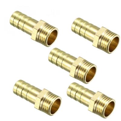 Beijiyi - 5 Stück Messing-Schlauchtülle, 10 mm Widerhaken x 1/4 PT-Stecker-Adapter Image