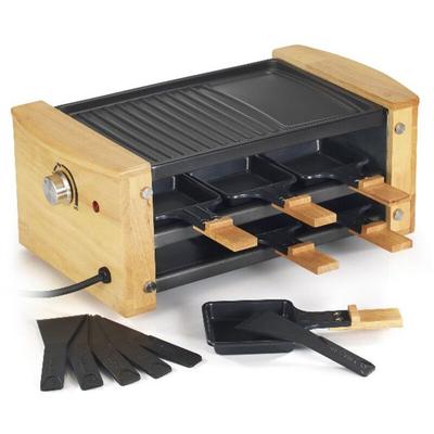 Raclette maschine 6 personen 900w + grill - Kitchen Chef - kcwood.6rp