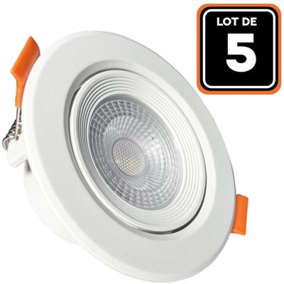 5er- LED-Einbauleuchten, rund 5W - Warmweiß 3000K Image