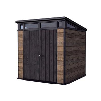 Kunststoff Gerätehaus Signature Walnuss 7x7 inkl. Fußboden 216 x 218 cm braun Holzoptik Gartenhaus Image