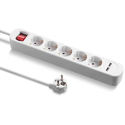 Steckdosenleiste PVH5 mit 2 USB-Ladebuchsen - Trotec