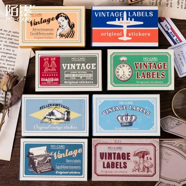 Autocollant Vintage pour journal intime, étiquette inscriptible pour Album, Scrapbooking, décoration pour manuel, DIY bricolage, 60 pièces/paquet