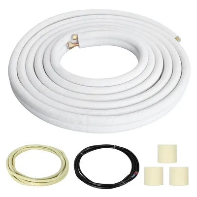 25FT Mini Split Line Set for Fixed Frequency 1P Air Conditioner, Air Conditioning Pipe with Flared