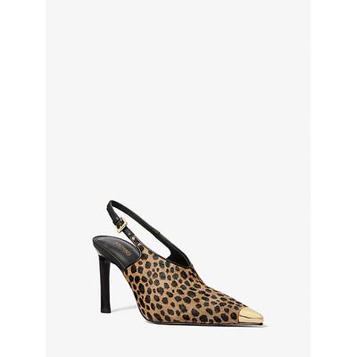 Michael Kors Kasia Cheetah Print Calf Hair Slingback Pump Natural 9