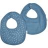 Lot de deux bavoirs bebe en gaze de coton 22 x 27 cm bleu