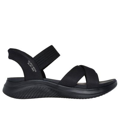 Skechers Women's Slip-ins: Ultra Flex 3.0 - Never Better Sandals | Size 6.5 Wide | Black | Textile | Vegan | Machine Washable