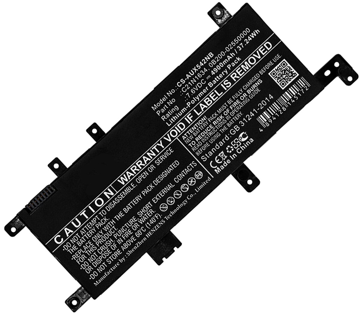 AGI Akku für Asus R542UQ-DM016T Li-Pol 7,6 Volt 4900 mAh schwarz Image
