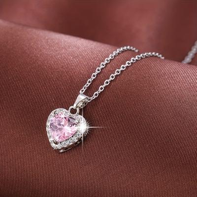 TEMU Sweet And Cool Necklace -shaped Synthetic Zirconia, A . Image