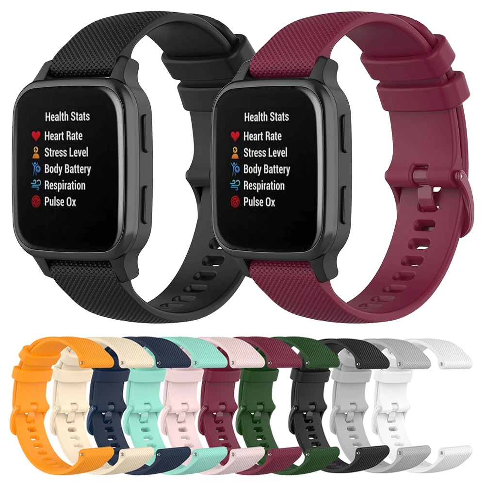 20 mm Uhrenarmband für Garmin Venu SQ/SQ2/Venu 2 Plus/Forerunner 55 245 645 Music/Vivoactive 5 HR Approach S40 Silikonarmband Image