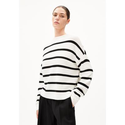 MERINAA STRIPES - Frauen Loose Fit Strickpullover - mehrfarbig (Größe: L)