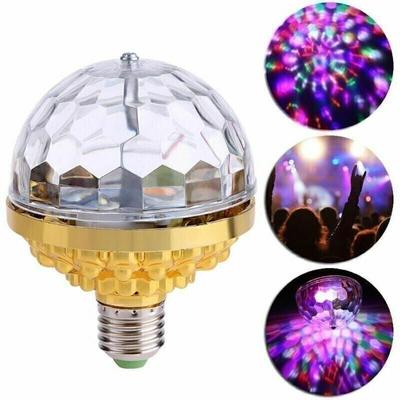 Buntes rotierendes LED-Disco-Licht – Kristallkugel – Party-Glühbirnenfassung – mehrfarbige Kugel Image