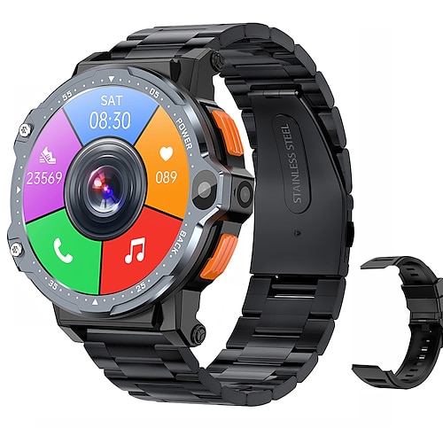iMosi PG999 Smartwatch 1.54 Zoll Smart Watch Telefon 4G Schrittzähler Anruferinnerung Herzschlagmonitor Kompatibel mit Null Herren GPS Langer Standby Freisprechanlage IP 67 43mm Uhrengehäuse