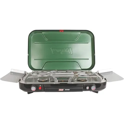 Classic 3-Burner Propane Camping Stove, Portable Camp Stove w/ 3 Adjustable Burners & Push-Button