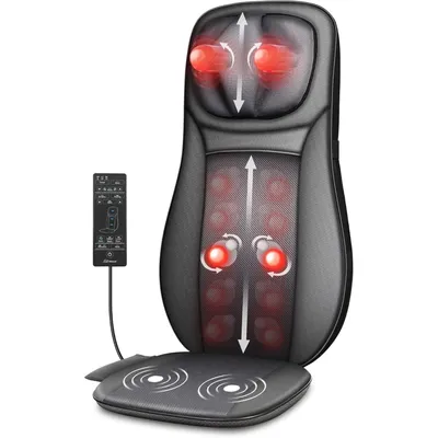 Shiatsu Neck & Back Massager with Heat, Full Back Kneading Shiatsu or Rolling Massage, Massage Chair