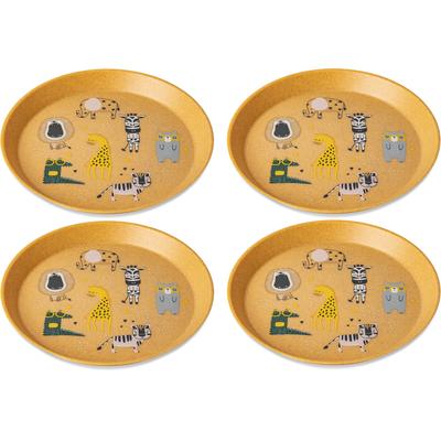 Kunststoffteller KOZIOL "CONNECT PLATE ZOO", braun (holzfarben), B:20,5cm H:20,5cm L:2cm Ø:20,5cm, Kunststoff, Speiseteller, 100% recycelbar,100% made in Germany, Ø 20,5 cm Image