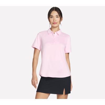 Skechers Women's GO DRI SWIFT Club Polo T-Shirt | Size 3XL | White/Pink | Polyester/Spandex