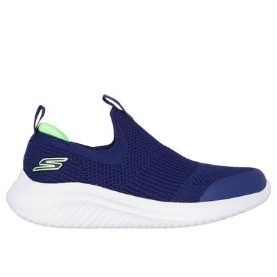 Skechers Boy's Ultra Flex 3.0 - Trovlox Sneaker | Size 1.0 | Navy Blue | Textile/Synthetic | Machine Washable
