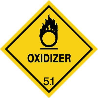 ZORO SELECT 8EZ58 DOT Label,Oxidizer,4 In. W,4 In. H,PK500