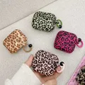 Custodia per auricolari in silicone con motivo leopardato per AirPods 4 3 2 1 Custodia protettiva morbida antiurto per AirPods Pro 2 con gancio