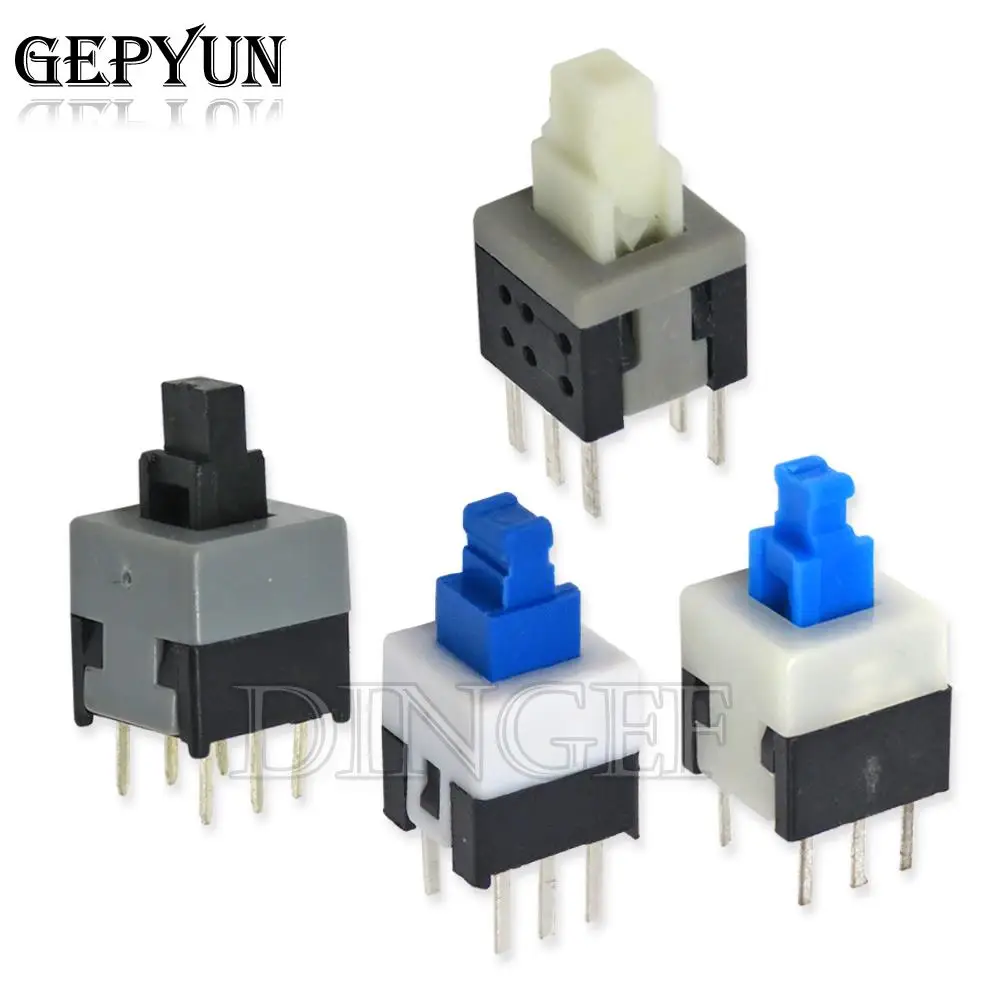 10PCS 5,8x5,8 7x7 8x8 8,5x8,5mm Selbst Locking/Unlock Push Tactile Power Micro Schalter 6 Pin Taste Schalter Image
