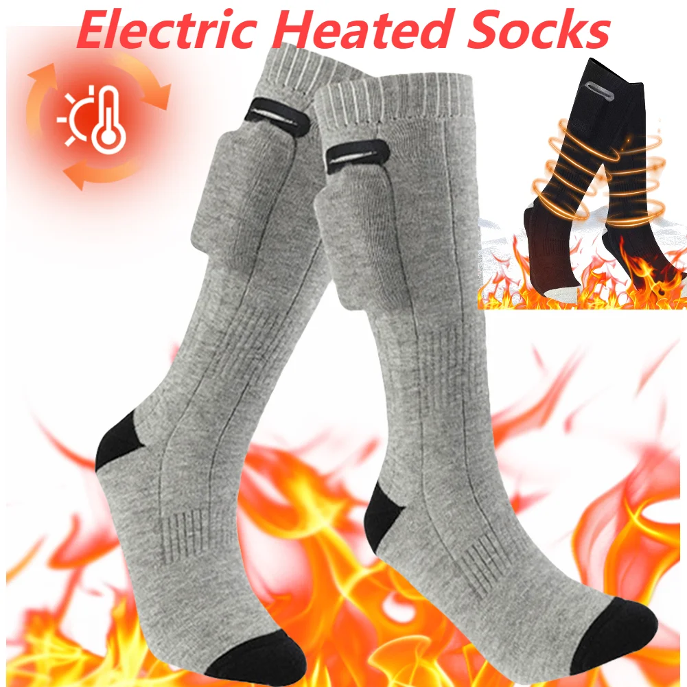 Elektrisch beheizte Socken, Winter-Thermosocken, 3 Modi, Fieber-Socken, waschbar, Outdoor, Skifahren, Fußwärmer, Heizsocken für Damen und Herren Image