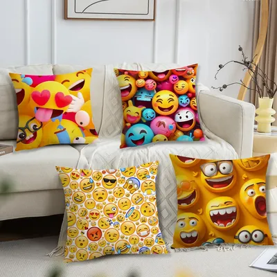 Künstlerisches Lächeln, lustiges Muster, Kissenbezug, Sofa, Wohnzimmer, Kopfteil, Schlafzimmer, Image