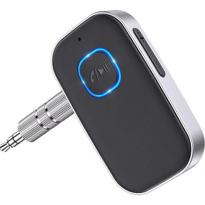 Aougo - Bluetooth 5.0-Autoempfänger, Auto-Bluetooth-Adapter, 3,5-mm-AUX-Buchse mit kabelloser