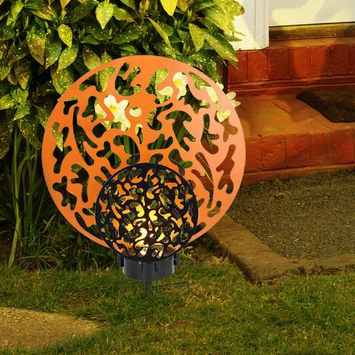 Solarleuchte gold Gartenleuchte Erdspieß Solar Stecklampe, Lichteffekt, Metall schwarz, led