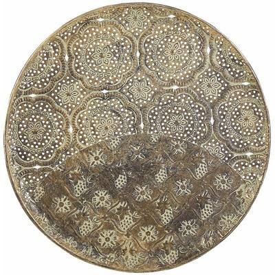 Beliani - Deko-Tablett Gold Metall rund Glamour Look Wohnaccessoire Dekoartikel Tischdekoration Image