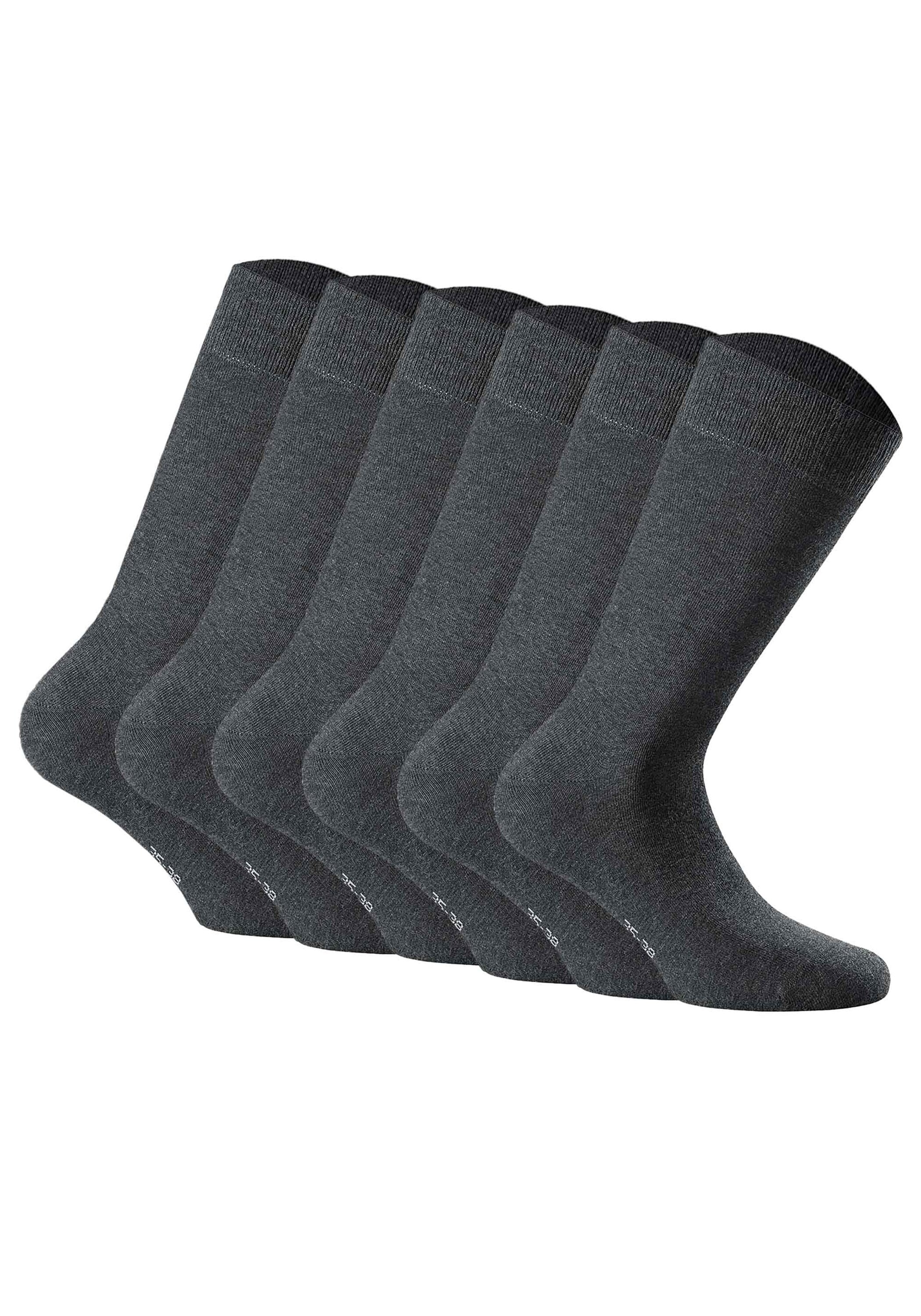 Kurzsocken ROHNER SOCKS "Socken cotton II 6er Pack 6er Pack", Herren, Gr. 43-46, grau (anthrazit), Obermaterial: 80% Baumwolle CO. 17% Polyamid PA. 3% Elasthan EL., Socken